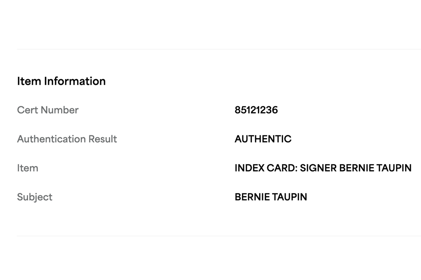 Bernie Taupin Autographed Encapsulated Slab