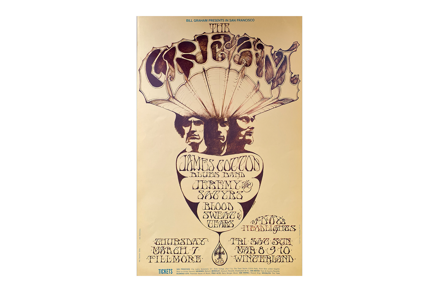 Cream w/ James Cotton Blues Band - Fillmore West - 1968 (2nd Print)