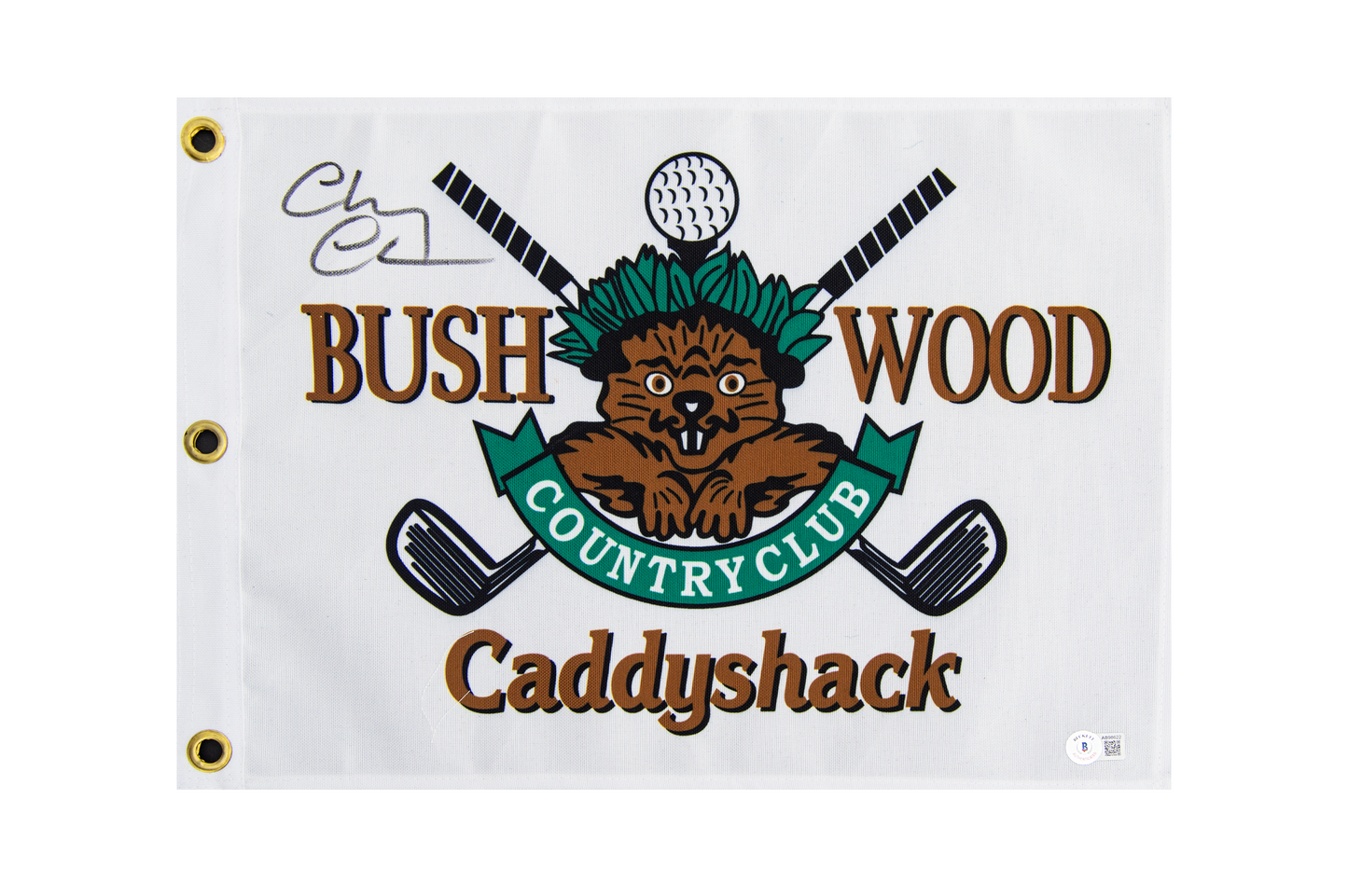 Chevy Chase Autographed 'Caddyshack' 12x18 Bushwood Flag