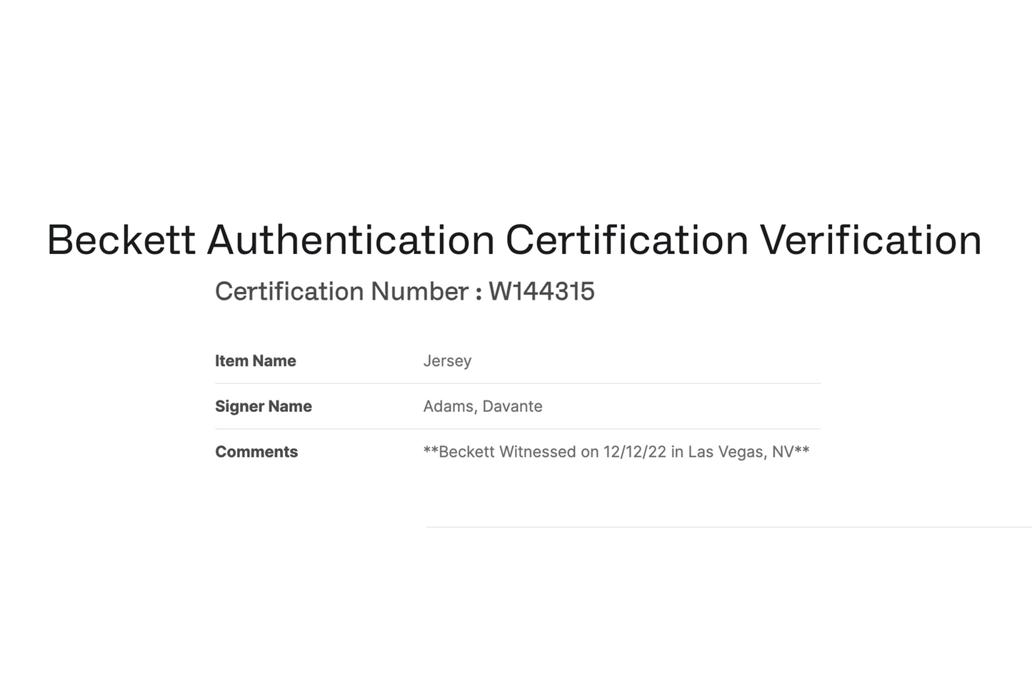 Davante Adams Autographed Custom Black Las Vegas Jersey