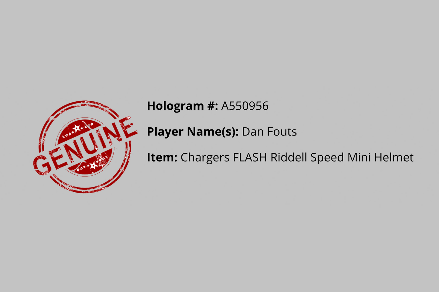 Dan Fouts Signed San Diego Chargers Mini Helmet