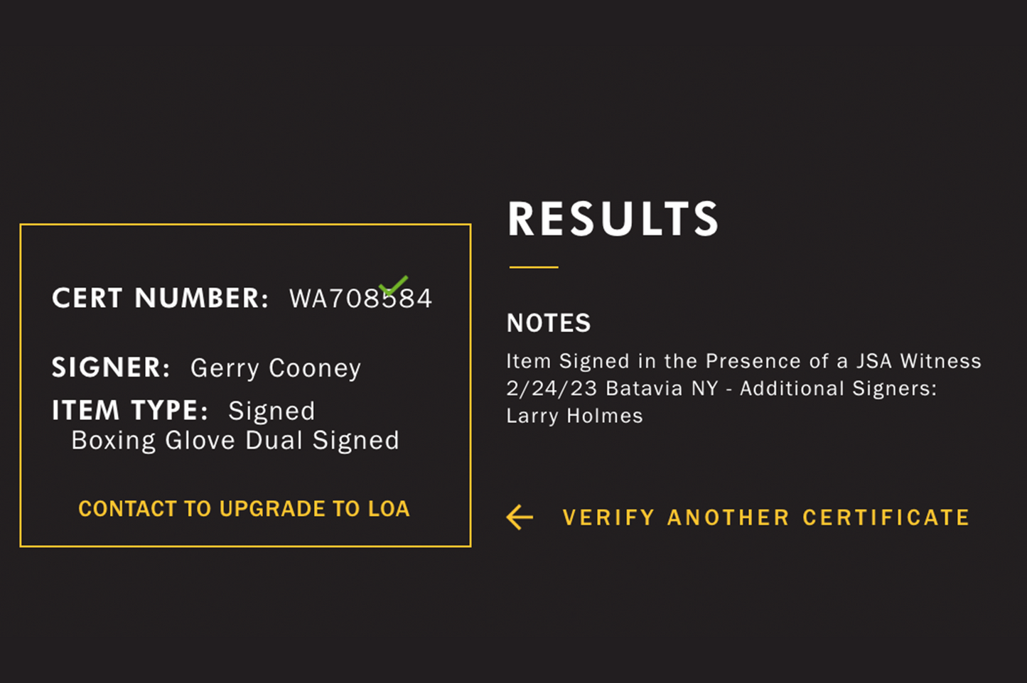Gerry Cooney and Larry Holmes Autographed Everlast Boxing Glove