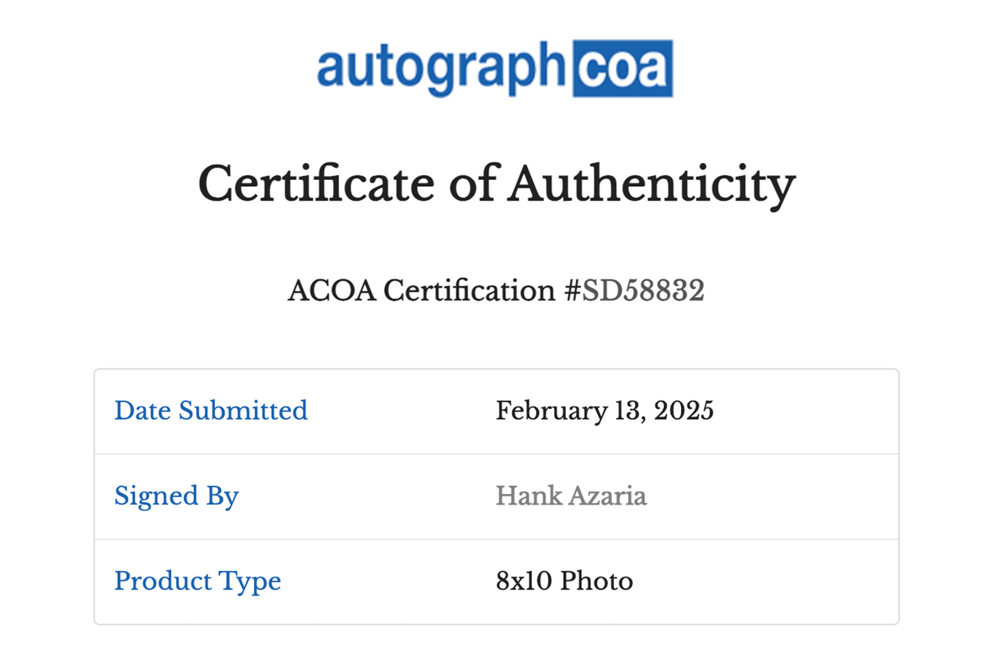 Hank Azaria Autographed 'The Simpsons' Apu 8x10 Picture