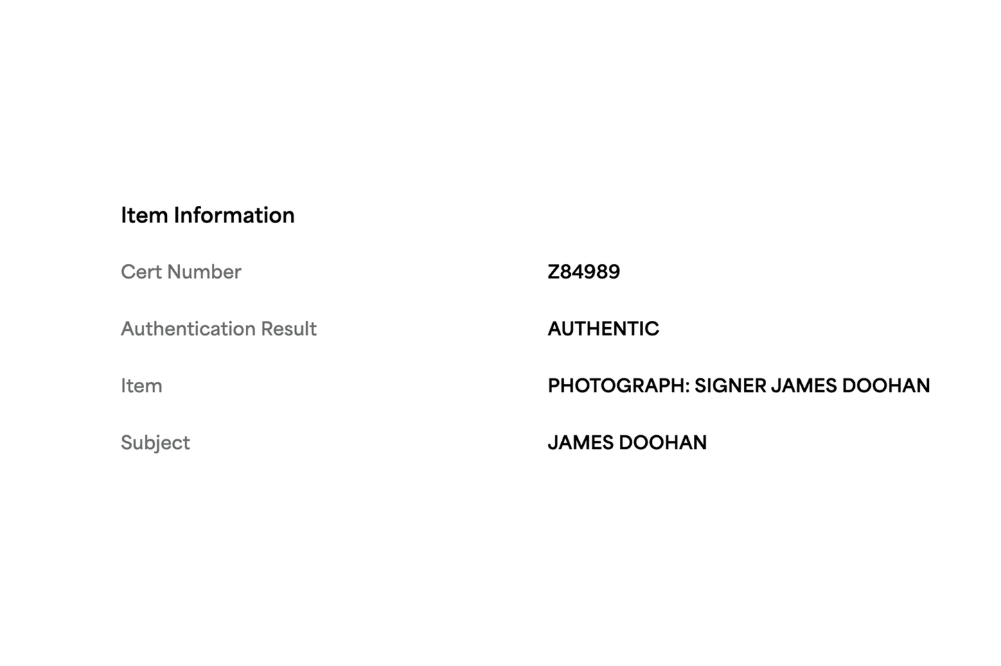 James Doohan Autographed 'Star Trek' 8x10 Photo