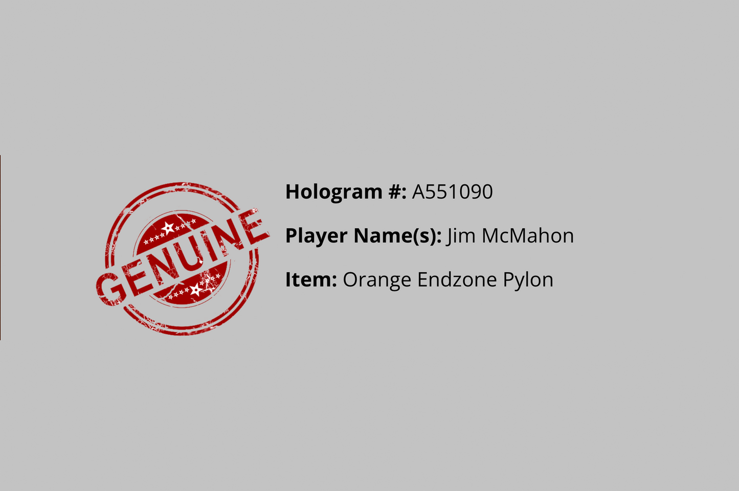 Jim McMahon Autographed End Zone Pylon