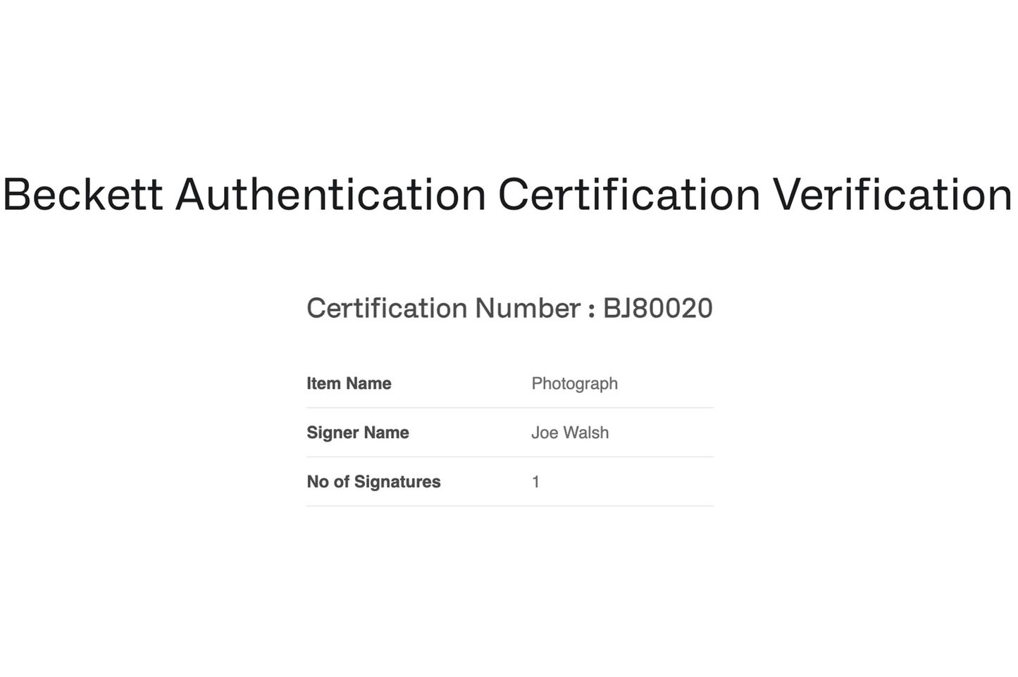 Joe Walsh Autographed 5x7 Photo