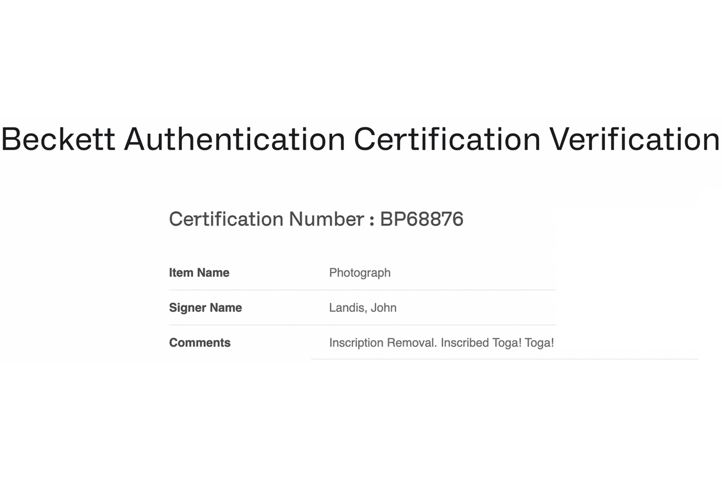 John Landis Autographed 'Animal House' 8x10 Photo