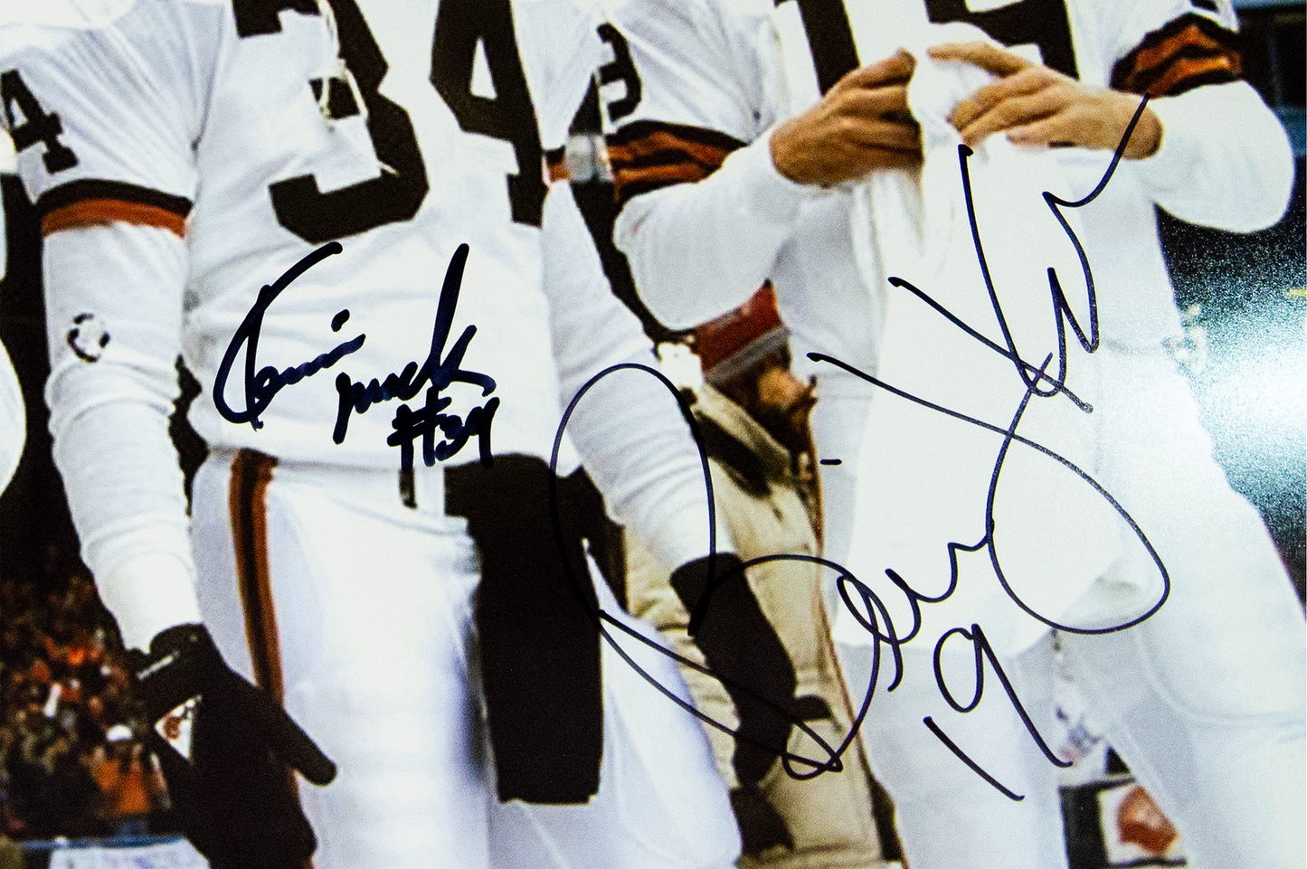 Bernie Kosar and Kevin Mack Autographed 16x20 Cleveland Browns Photo