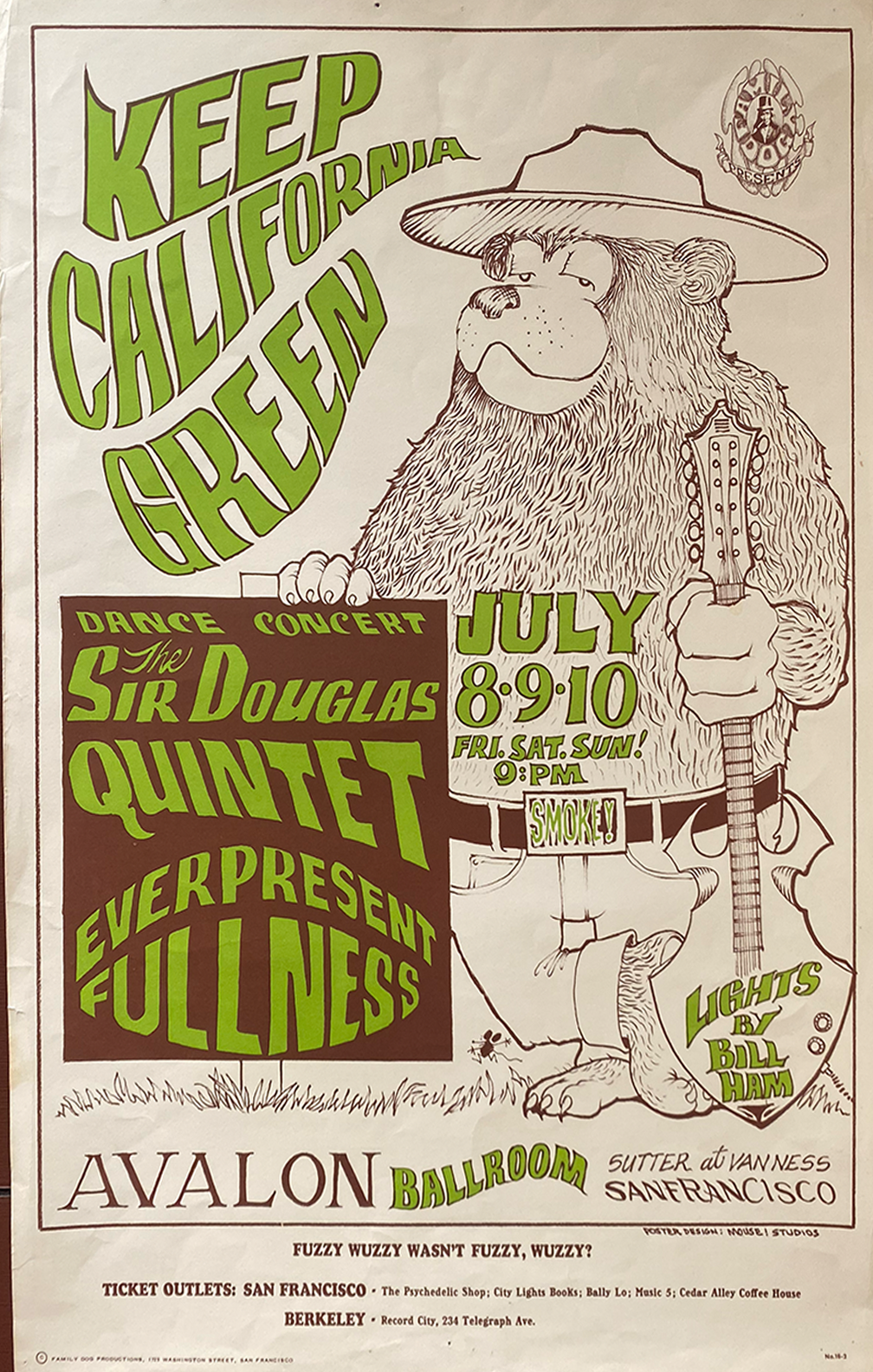 Sir Douglas Quintet - Avalon Ballroom - 1966 (2nd Print)