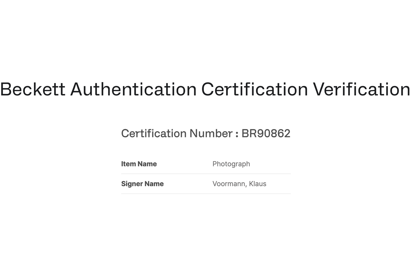 Klaus Voormann Autographed 8x10 Photo