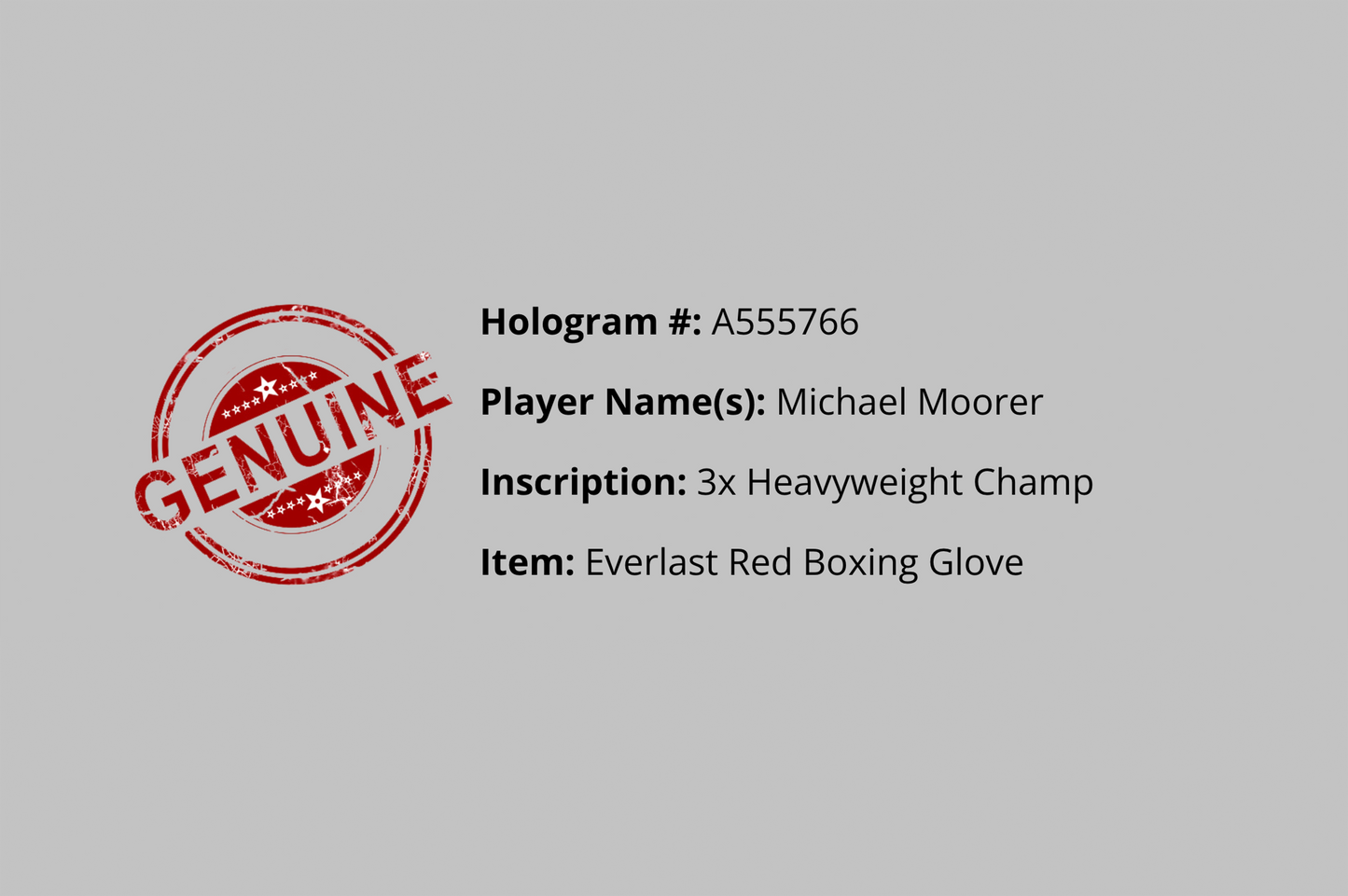 Michael Moorer Autographed Everlast Boxing Glove (3x Heavyweight Champ)