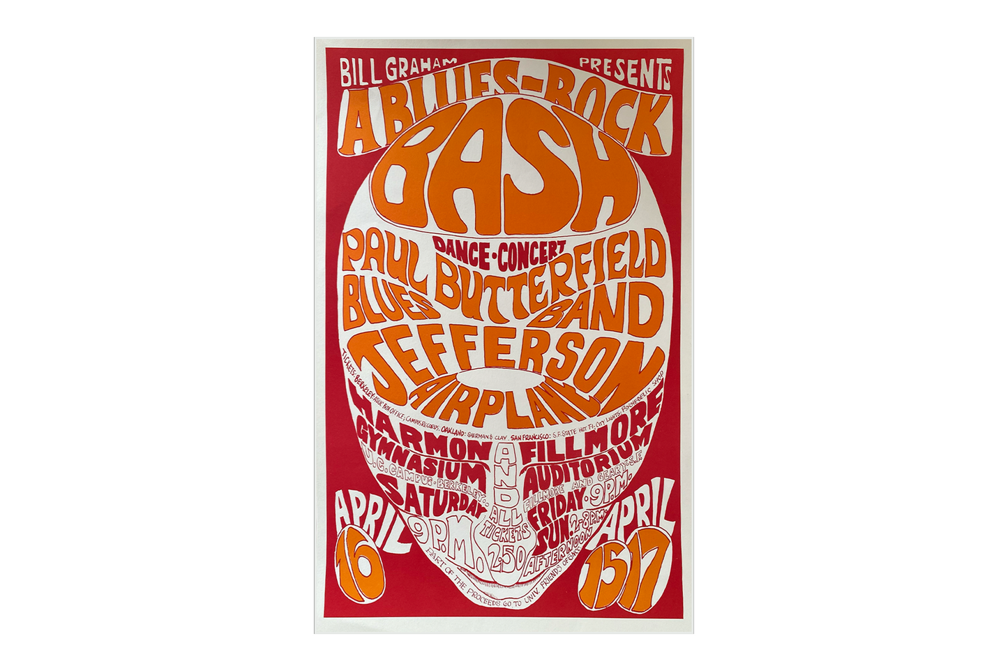 Paul Butterfield Blues Band w/ Jefferson Airplane - Fillmore West - 1966 (2nd Print)