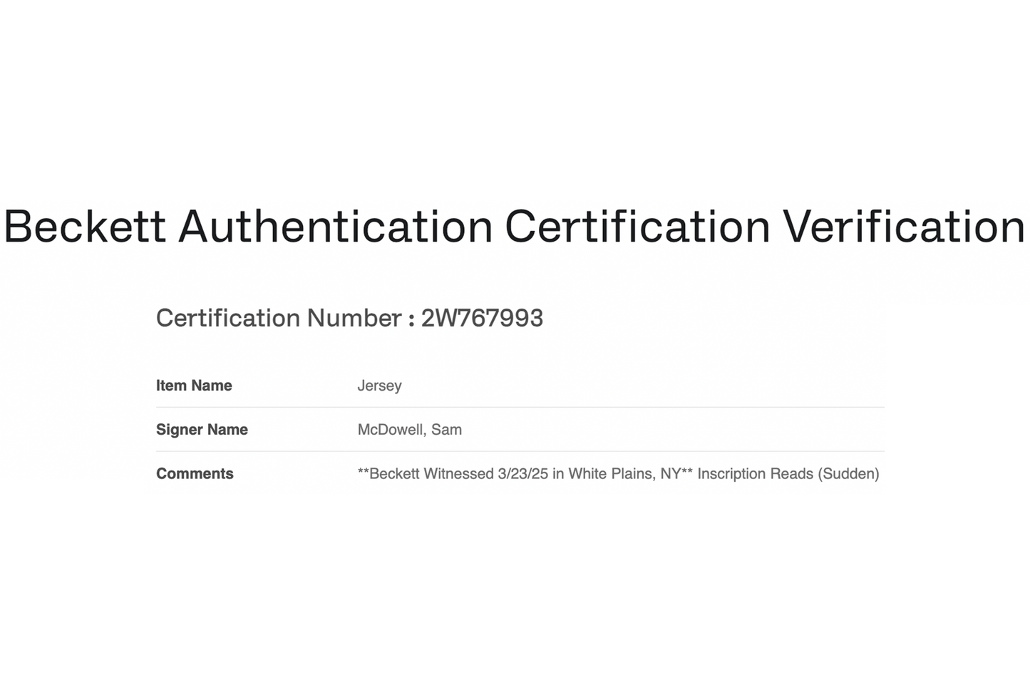 Sam McDowell Autographed Custom White Cleveland Jersey