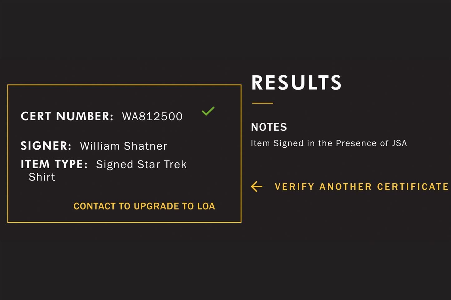 William Shatner Autographed 'Star Trek' Captain Kirk Shirt