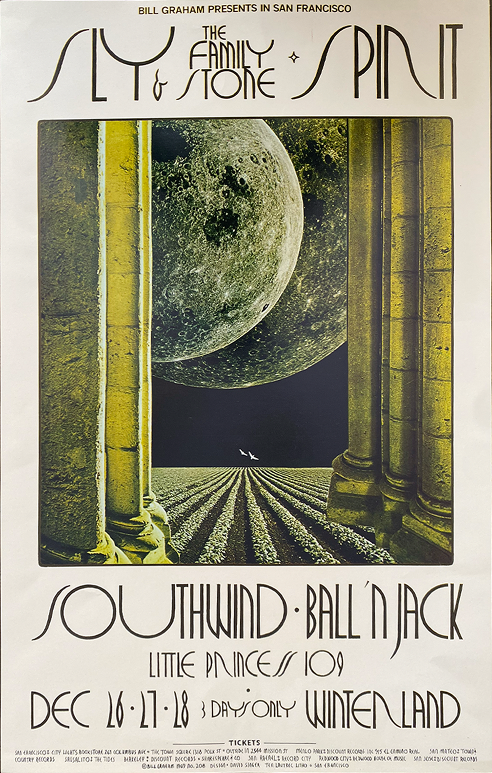 Sly & The Family Stone w/ Spirit- Fillmore West - 1969 (1st Print)