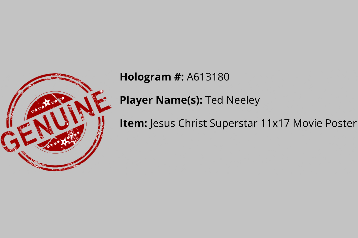 Ted Neeley Autographed 'Jesus Christ Superstar' Poster