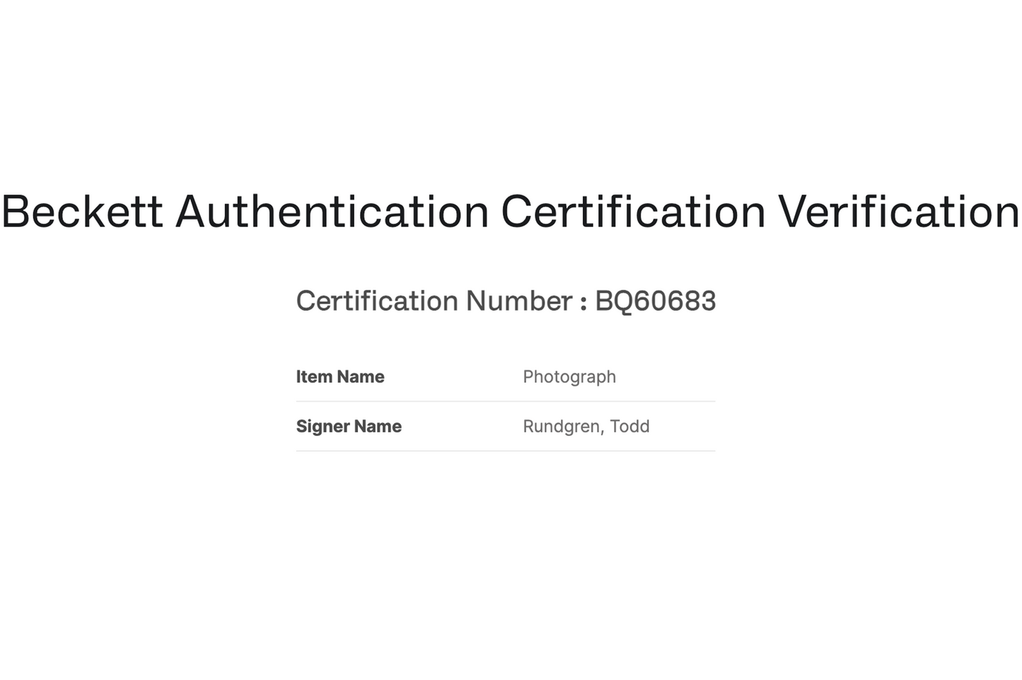 Todd Rundgren Autographed 8x10 Photo