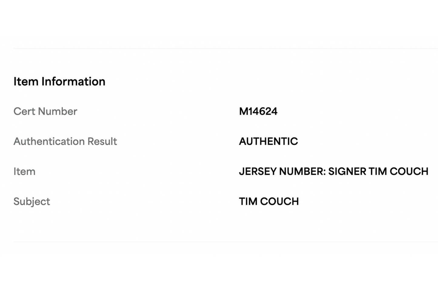 Tim Couch Autographed Custom Brown Cleveland Jersey