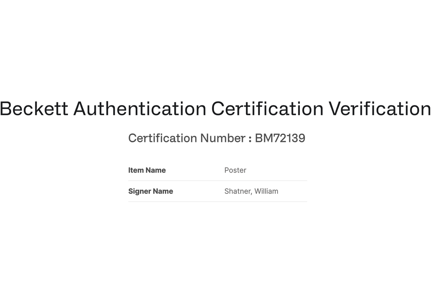 William Shatner Autographed 'Star Trek III' Poster