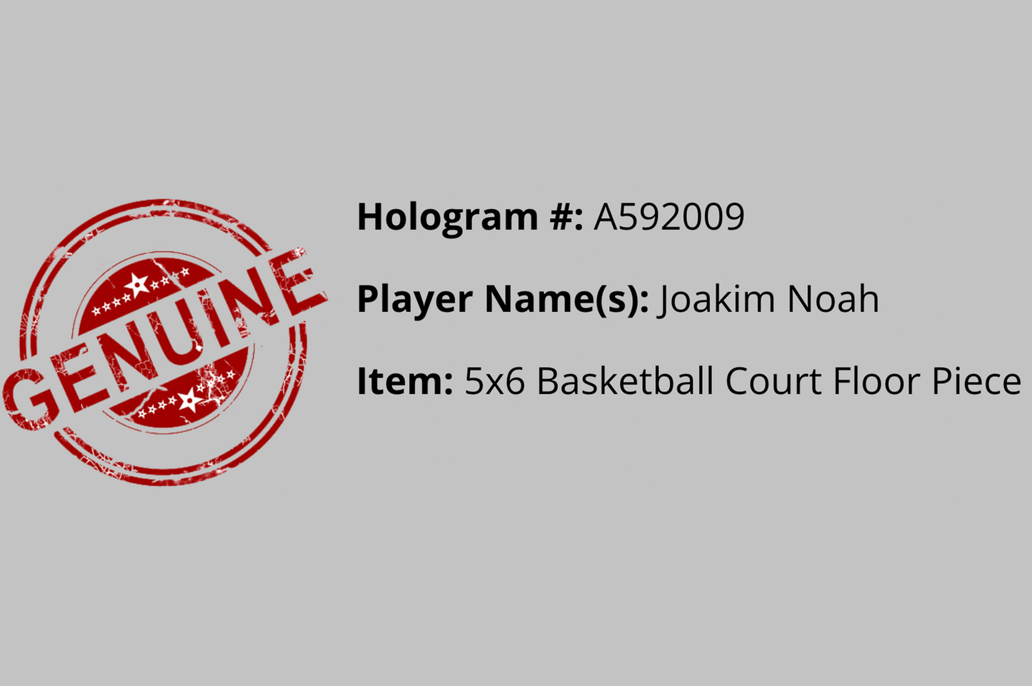 Joakim Noah Autographed Court Floor Piece