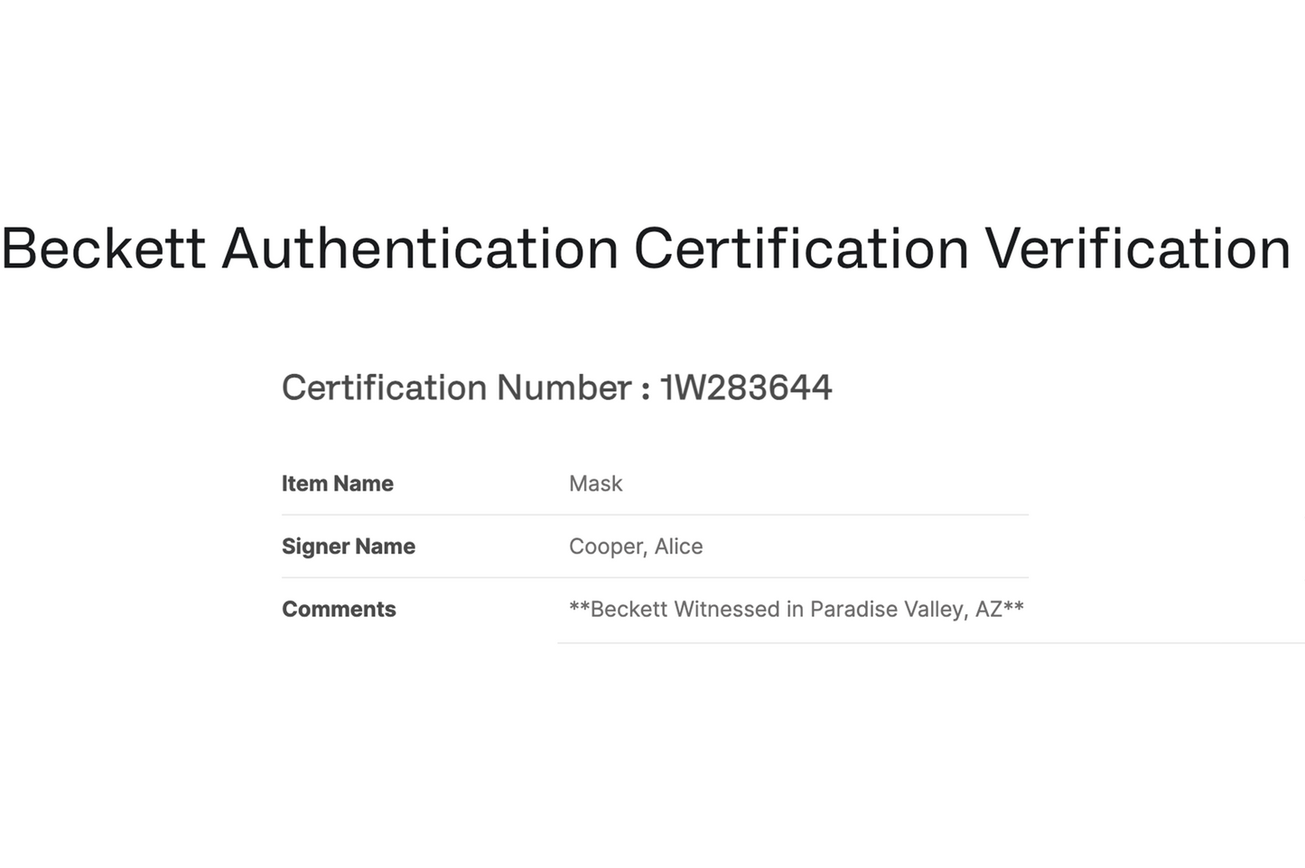 Alice Cooper Autographed Jason Mask