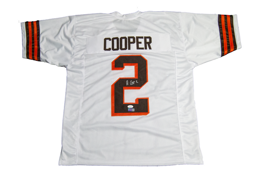 Amari Cooper Autographed White Cleveland Custom Jersey