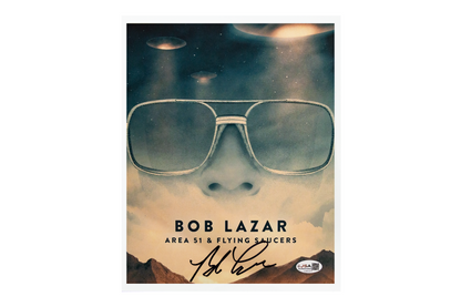 Bob Lazar Autographed 'Area 51 & Flying Saucers' 8x10 Photo