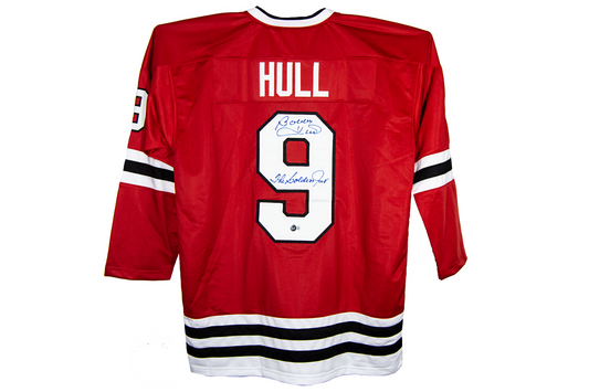 Bobby Hull Autographed Custom Red Chicago Jersey (The Golden Jet)