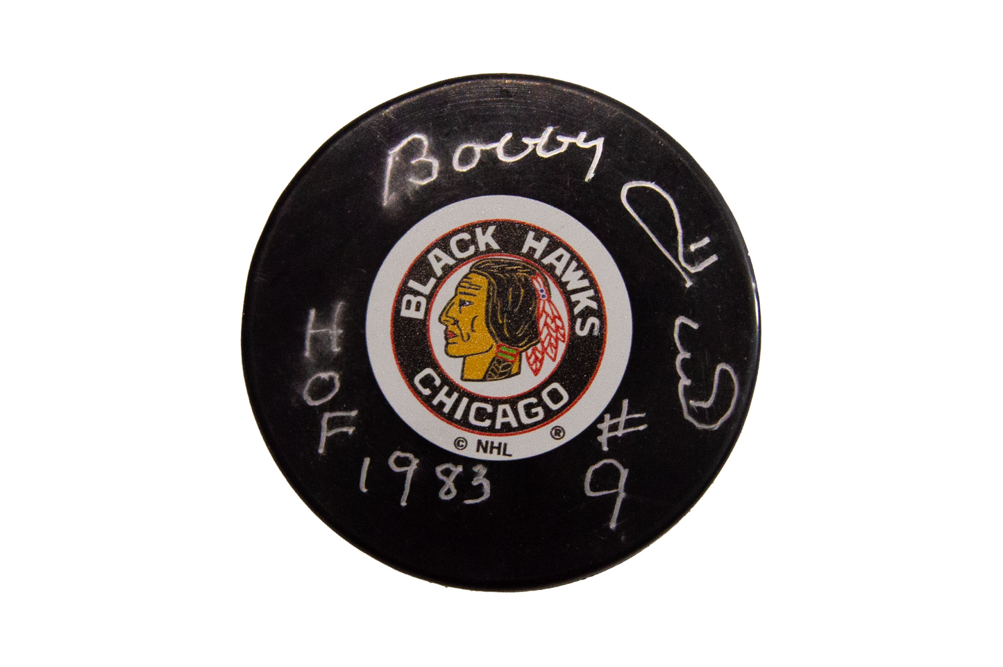 Bobby Hull Autographed Chicago Blackhawks Hockey Puck