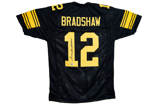 Terry Bradshaw Autographed Custom Black Pittsburgh Jersey