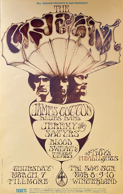Cream w/ James Cotton Blues Band  - Fillmore West - 1968 (2nd Print)