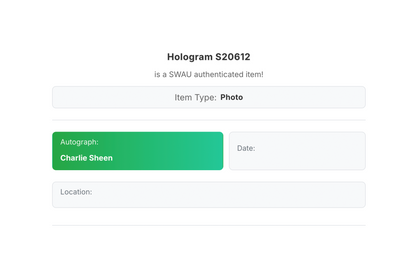 Charlie Sheen Autographed 'Platoon' 8x10 Photo