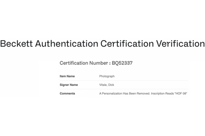 Dick Vitale Autographed Photo (HOF 08)