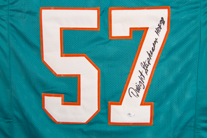 Dwight Stephenson Autographed Teal Miami Custom Jersey (HOF '98)