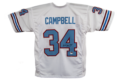 Earl Campbell Autographed Custom White Houston Jersey