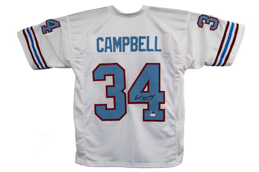 Earl Campbell Autographed Custom White Houston Jersey