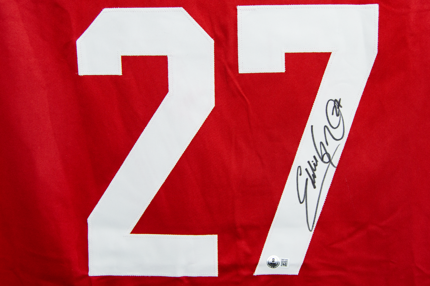 Eddie George Autographed Custom Scarlet Ohio State Jersey