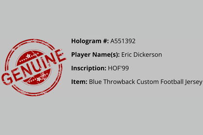 Eric Dickerson Autographed Custom Blue Los Angeles Jersey