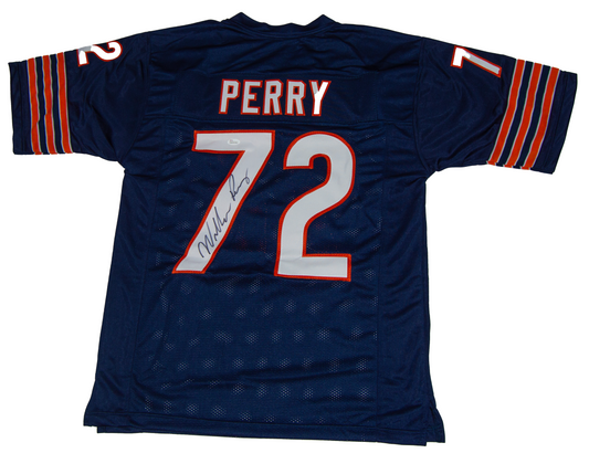 William Perry Autographed Blue Chicago Custom Jersey