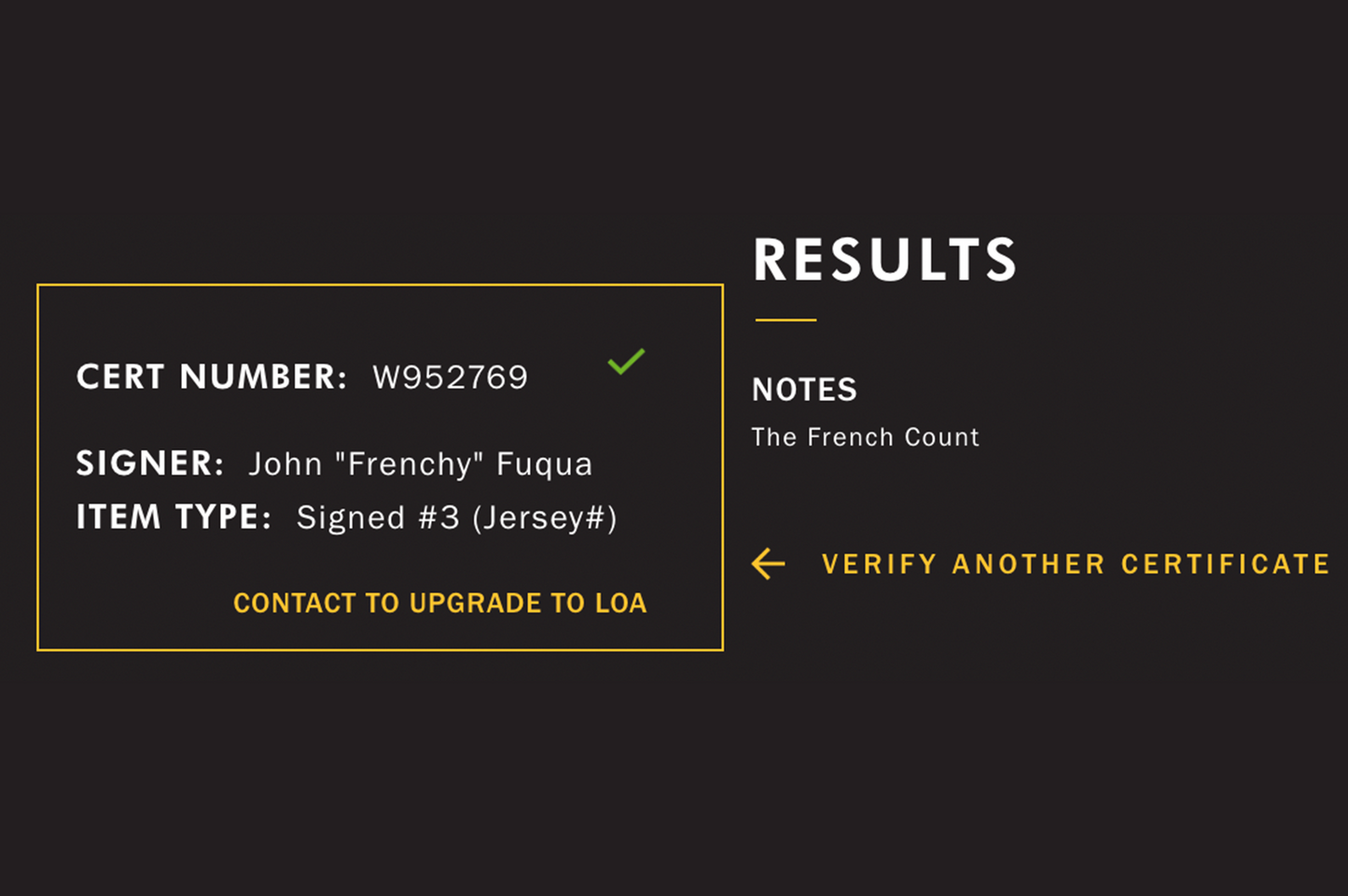 John Fuqua Autographed Custom Black Pittsburgh Jersey (The French Count)