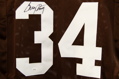 Greg Pruitt Autographed Custom Brown Cleveland Jersey