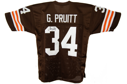 Greg Pruitt Autographed Custom Brown Cleveland Jersey