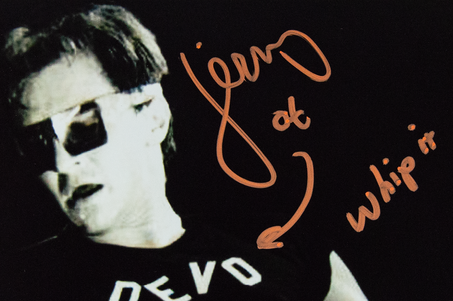 Gerald Casale Autographed 11x8 DEVO Photo (Whip It)