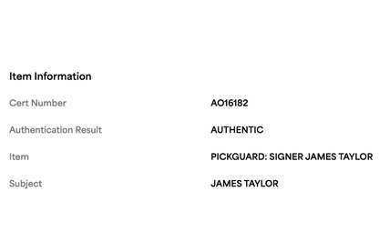 James Taylor Autographed Acoustic Guitar