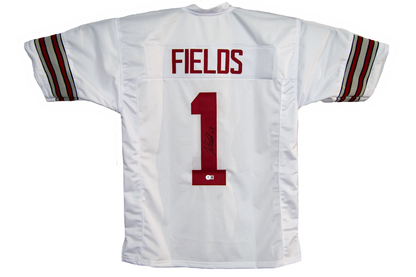 Justin Fields Autographed Custom White Ohio State Jersey