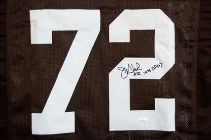 Jerry Sherk Autographed Brown Cleveland Custom Jersey (1976 DPOY)