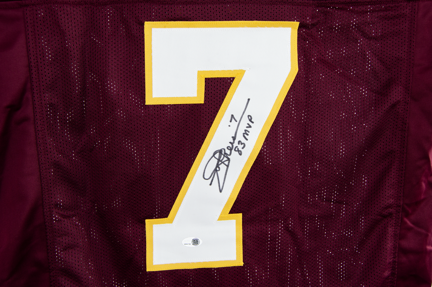 Joe Theismann Autographed Custom Burgundy Washington Jersey