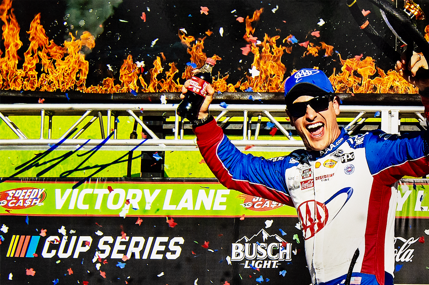 Joey Logano Autographed 11x14 Photo (2025 Texas Win)
