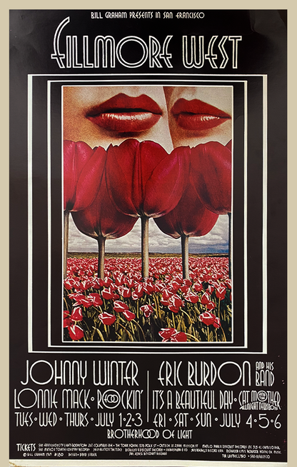 Johnny Winter w/ Eric Burdon Band - Fillmore West - 1969 (2nd Print)