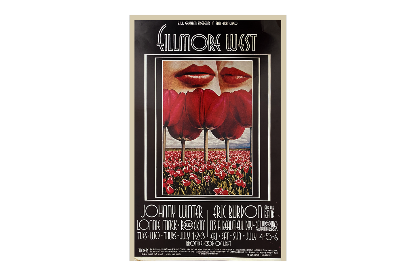 Johnny Winter w/ Eric Burdon Band - Fillmore West - 1969 (2nd Print)
